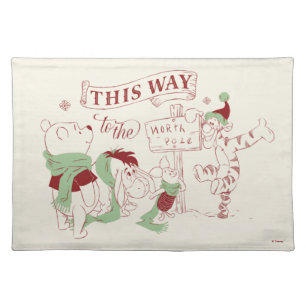 Winnie the Pooh Christmas Graphic Cloth Placemat