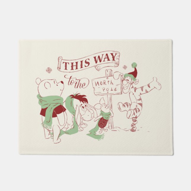 Winnie the Pooh | Christmas Graphic Doormat (Front)