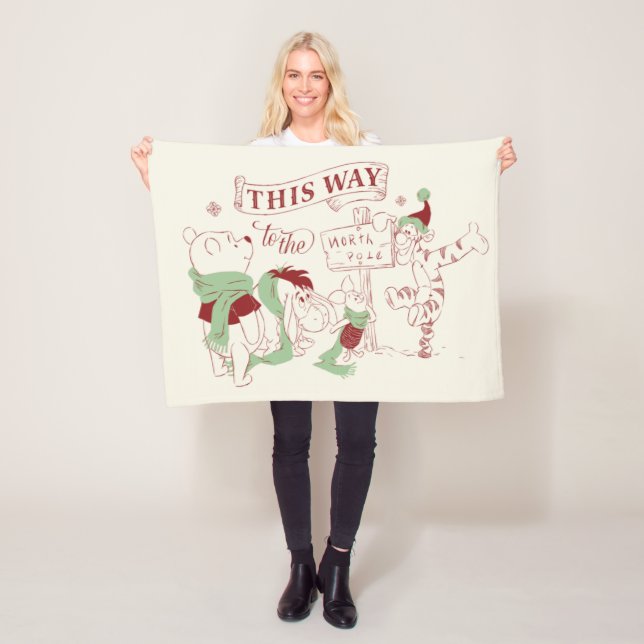 Winnie the Pooh | Christmas Graphic Fleece Blanket (In Situ)