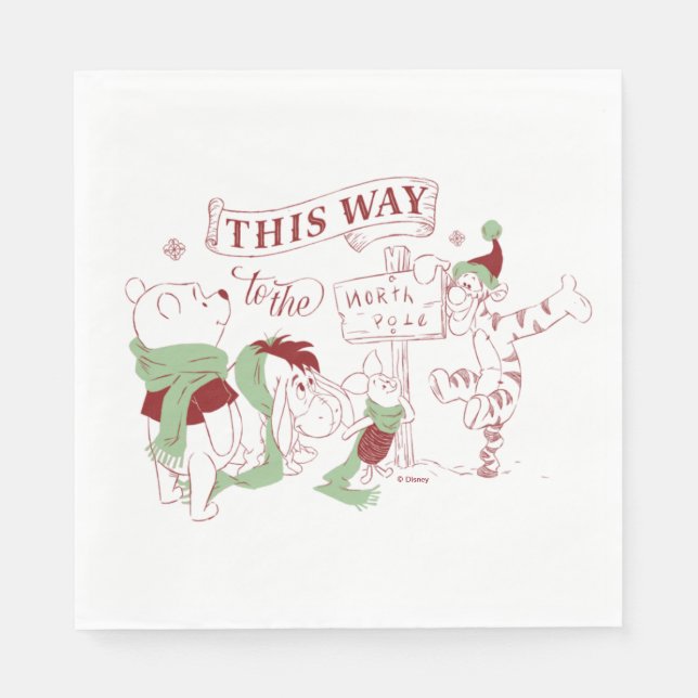 Winnie the Pooh | Christmas Graphic Napkins (Front)