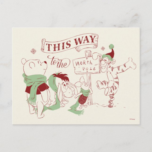 Winnie the Pooh | Christmas Graphic Postcard (Front)