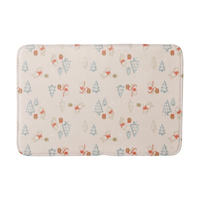 Winnie the Pooh Christmas Honey Pot Pattern Bath Mat (Front)