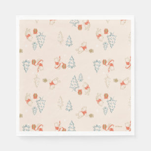 Winnie the Pooh Christmas Honey Pot Pattern Napkins