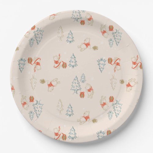 Winnie the Pooh Christmas Honey Pot Pattern Paper Plates