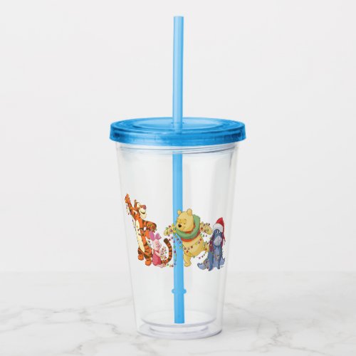 Winnie the Pooh  Christmas Lights Acrylic Tumbler