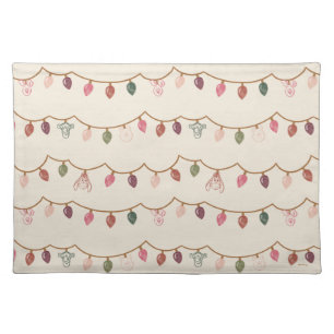 Winnie the Pooh Christmas Lights Pattern Cloth Placemat