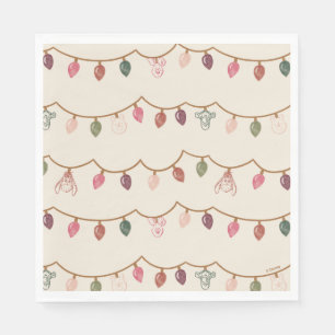 Winnie the Pooh Christmas Lights Pattern Napkins