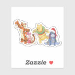 Winnie the Pooh | Christmas Lights Sticker<br><div class="desc">Celebrate the holidays and your love of Disney with this cute design featuring Tigger,  Piglet,  Pooh and Eeyore decorating with Christmas lights.</div>
