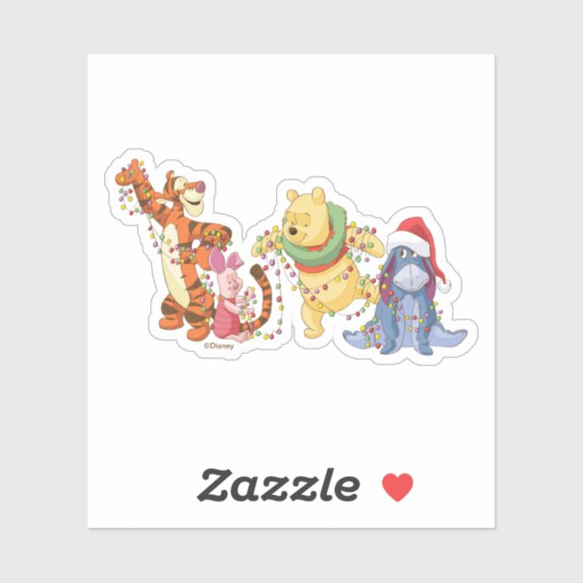 Winnie the Pooh | Christmas Lights Sticker (Sheet)