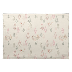 Winnie the Pooh Christmas Tree Pattern Cloth Placemat
