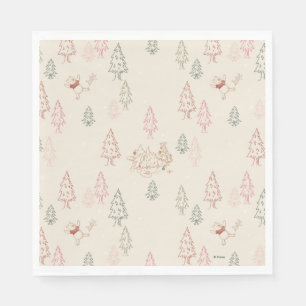 Winnie the Pooh Christmas Tree Pattern Napkins