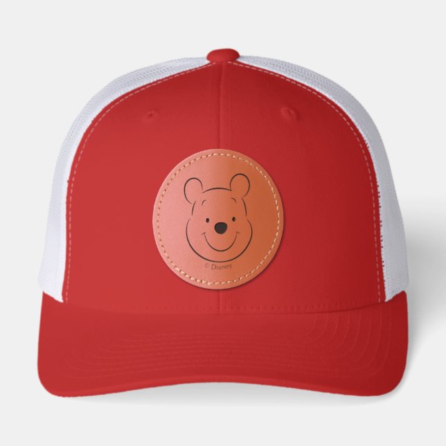 Winnie the Pooh Classic Outline Leather Patch Hat (Front)