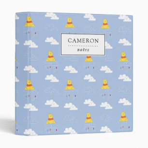 Winnie the Pooh   Cloudy Raindrop Pattern 3 Ring Binder