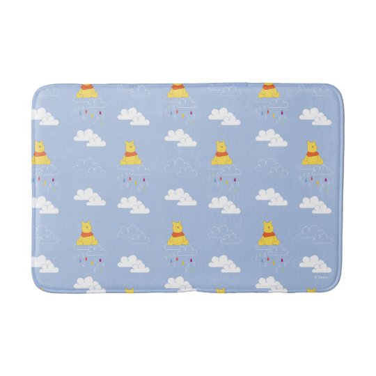 Winnie the Pooh Cloudy Raindrop Pattern Bath Mat