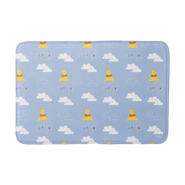 Winnie the Pooh | Cloudy Raindrop Pattern Bath Mat (Front)