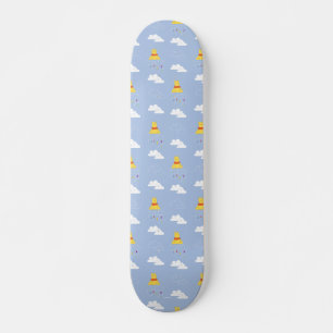 Winnie the Pooh Cloudy Raindrop Pattern Skateboard