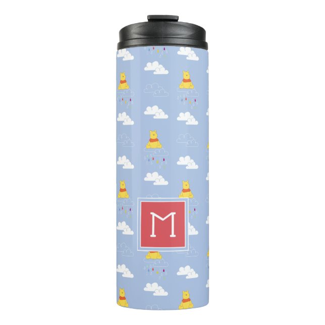 Winnie the Pooh | Cloudy Raindrop Pattern Thermal Tumbler (Front)