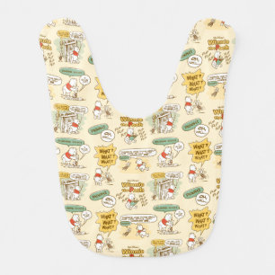 Winnie the Pooh Comic Strip Style Pattern Baby Bib