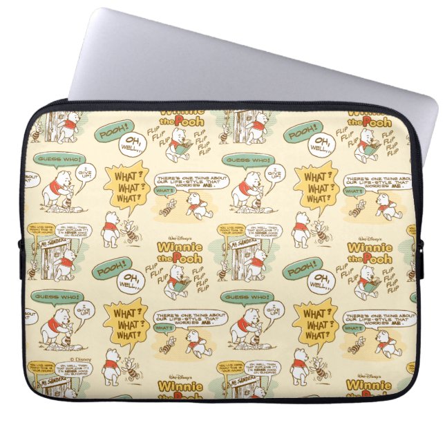 Winnie the Pooh | Comic Strip Style Pattern Laptop Sleeve (Front)