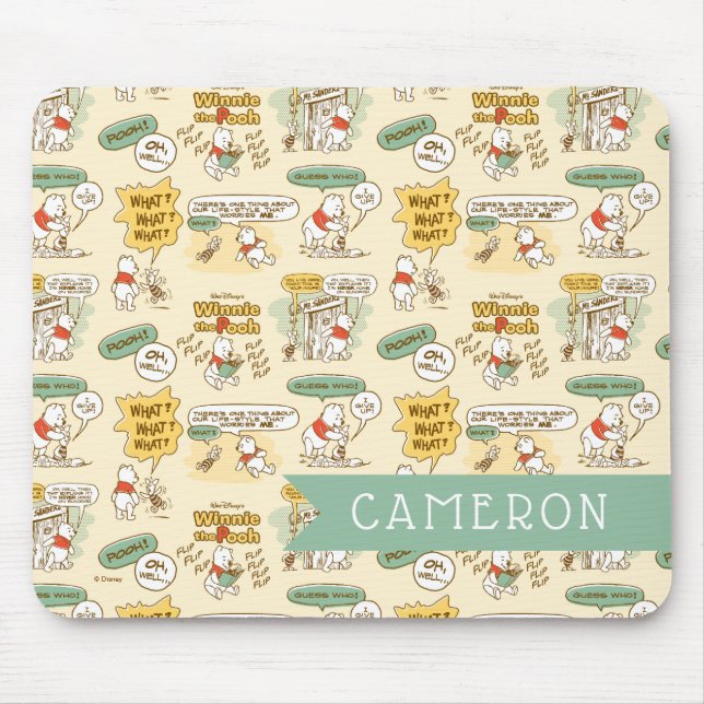 Winnie the Pooh | Comic Strip Style Pattern Mouse Pad (Front)