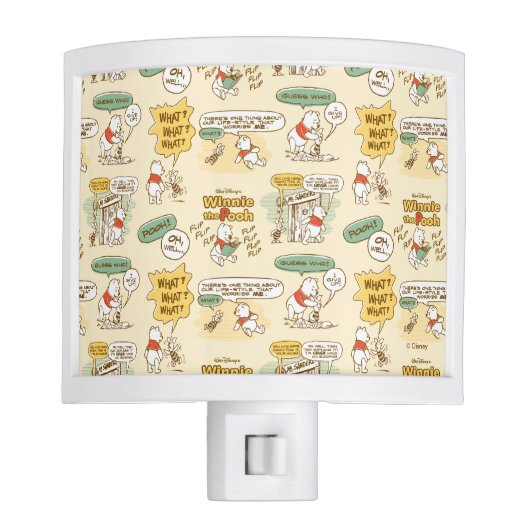 Winnie the Pooh | Comic Strip Style Pattern Night Light (Front)