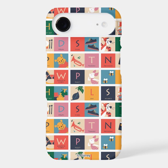 Winnie the Pooh | Cute Block Alphabet Pattern Case-Mate iPhone Case (Back)
