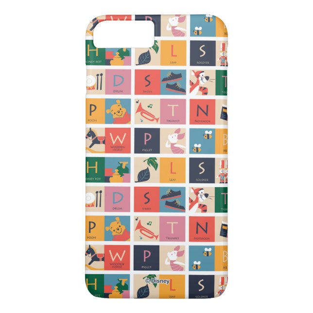 Winnie the Pooh | Cute Block Alphabet Pattern Case-Mate iPhone Case (Back)