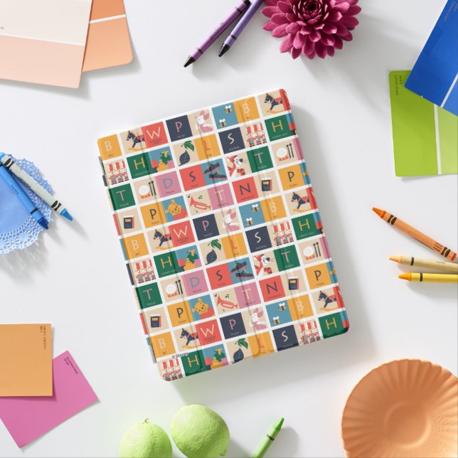 Winnie the Pooh | Cute Block Alphabet Pattern iPad Smart Cover (In Situ)