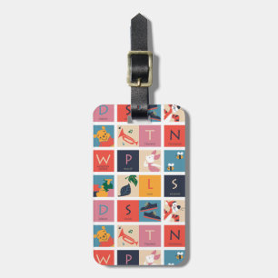Winnie the Pooh Cute Block Alphabet Pattern Luggage Tag