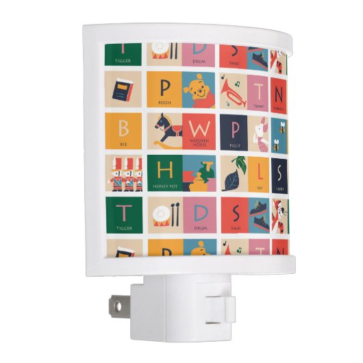 Winnie the Pooh | Cute Block Alphabet Pattern Night Light (Right)