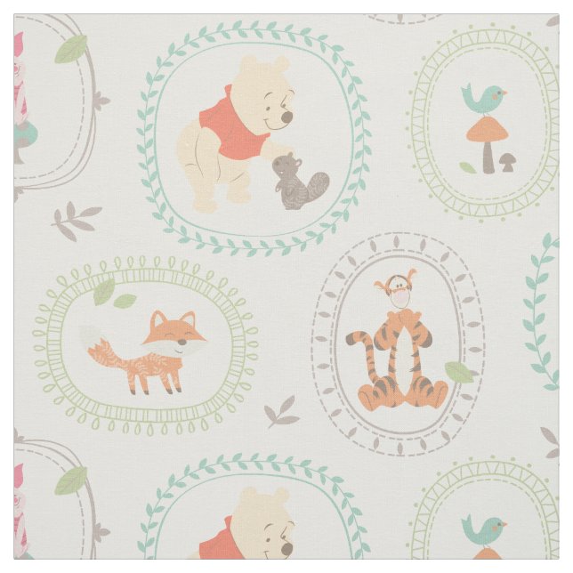 Winnie the Pooh | Cute Woodland Animals Pattern 2 Fabric (Swatch)
