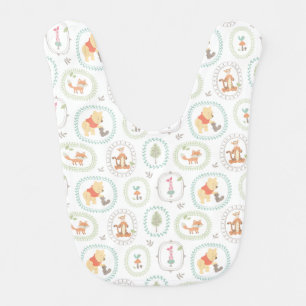 Winnie the Pooh   Cute Woodland Animals Pattern Baby Bib
