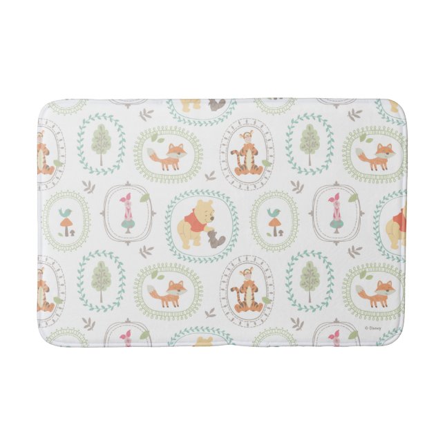 Winnie the Pooh | Cute Woodland Animals Pattern Bath Mat (Front)