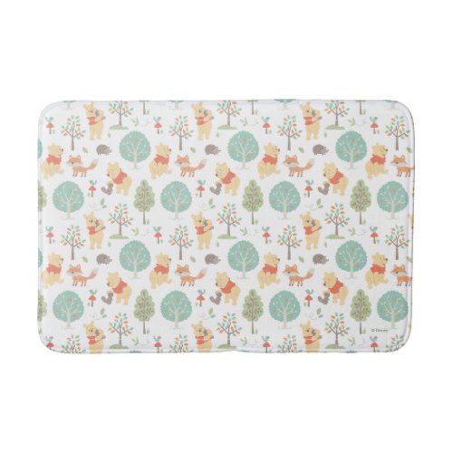 Winnie the Pooh  Cute Woodland Animals Pattern Bath Mat