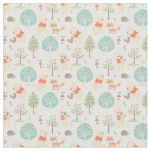 Winnie the Pooh Cute Woodland Animals Pattern Fabric