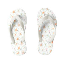 Winnie the Pooh | Cute Woodland Animals Pattern Kid's Flip Flops Winnie the Pooh | Cute Woodland Animals Pattern Kid's Flip Flops