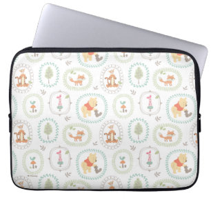 Winnie the Pooh   Cute Woodland Animals Pattern Laptop Sleeve
