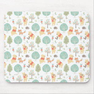 Winnie the Pooh   Cute Woodland Animals Pattern Mouse Pad