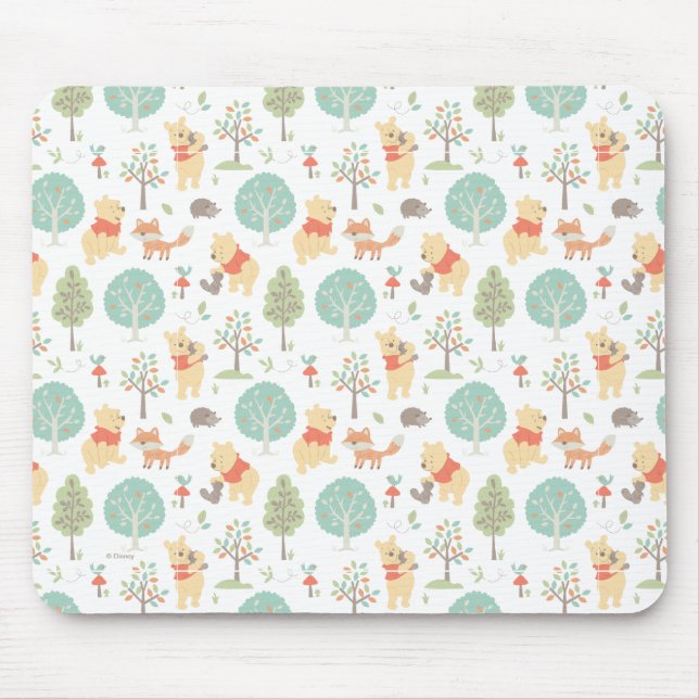 Winnie the Pooh | Cute Woodland Animals Pattern Mouse Pad (Front)