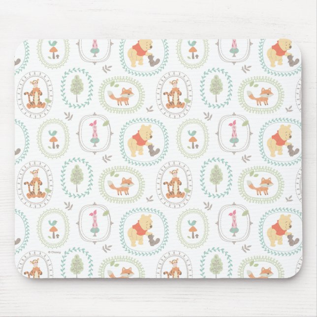 Winnie the Pooh | Cute Woodland Animals Pattern Mouse Pad (Front)