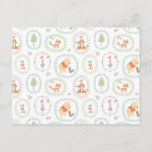 Winnie the Pooh | Cute Woodland Animals Pattern Postcard