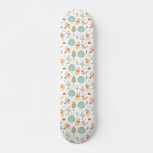 Winnie the Pooh Cute Woodland Animals Pattern Skateboard