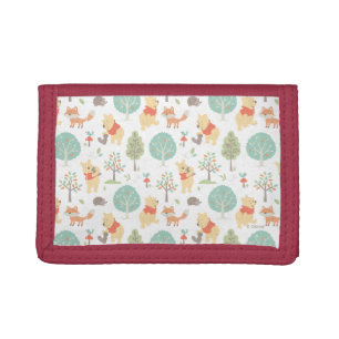 Winnie the Pooh Cute Woodland Animals Pattern Tri-fold Wallet