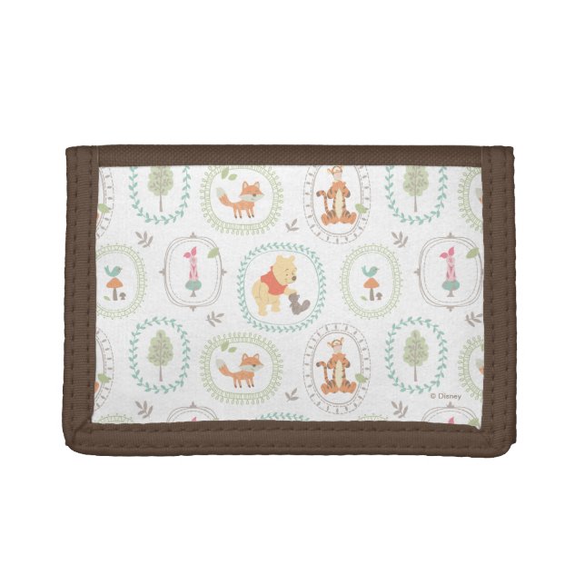 Winnie the Pooh | Cute Woodland Animals Pattern Trifold Wallet (Front)