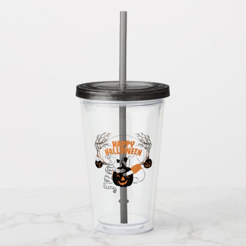 Winnie the Pooh  Eeyore  Happy Halloween Acrylic Tumbler