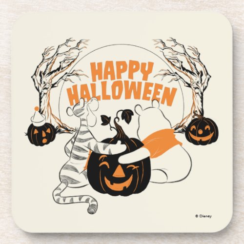 Winnie the Pooh  Eeyore  Happy Halloween Beverage Coaster