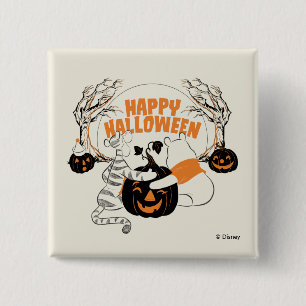 Winnie the Pooh & Eeyore   Happy Halloween Button