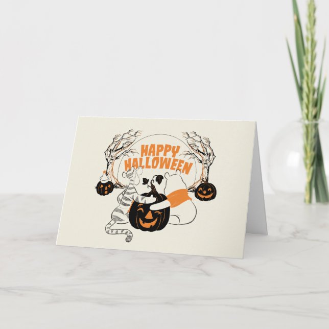 Winnie the Pooh & Eeyore | Happy Halloween Card (Front)
