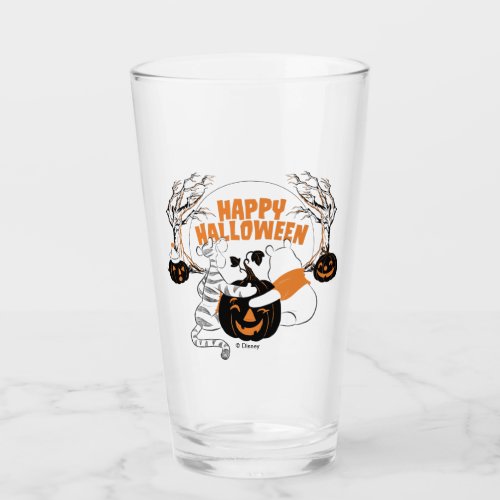 Winnie the Pooh  Eeyore  Happy Halloween Glass