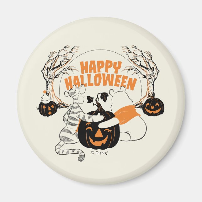 Winnie the Pooh & Eeyore | Happy Halloween Magnet (Front)